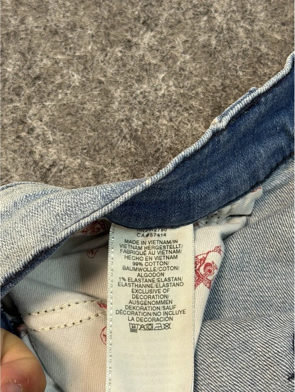 True Religion Rocco Relaxed Skinny Jeans Men’s 38x27 Light Wash Stretch Denim